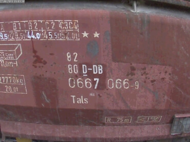 Пример успешно распознанного UIC номера вагона (DB)