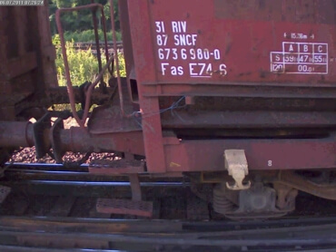 Example of successfully recognized wagon UIC number (SNCF)