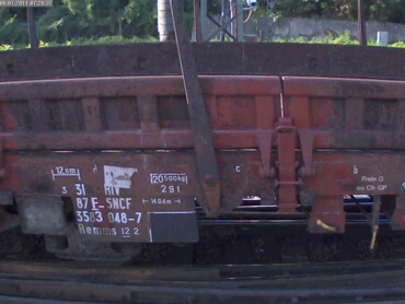 Example of successfully recognized wagon UIC number (SNCF)