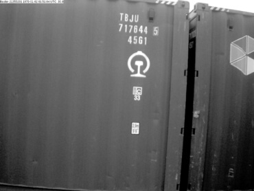 Example of successfully recognized cargo container side number